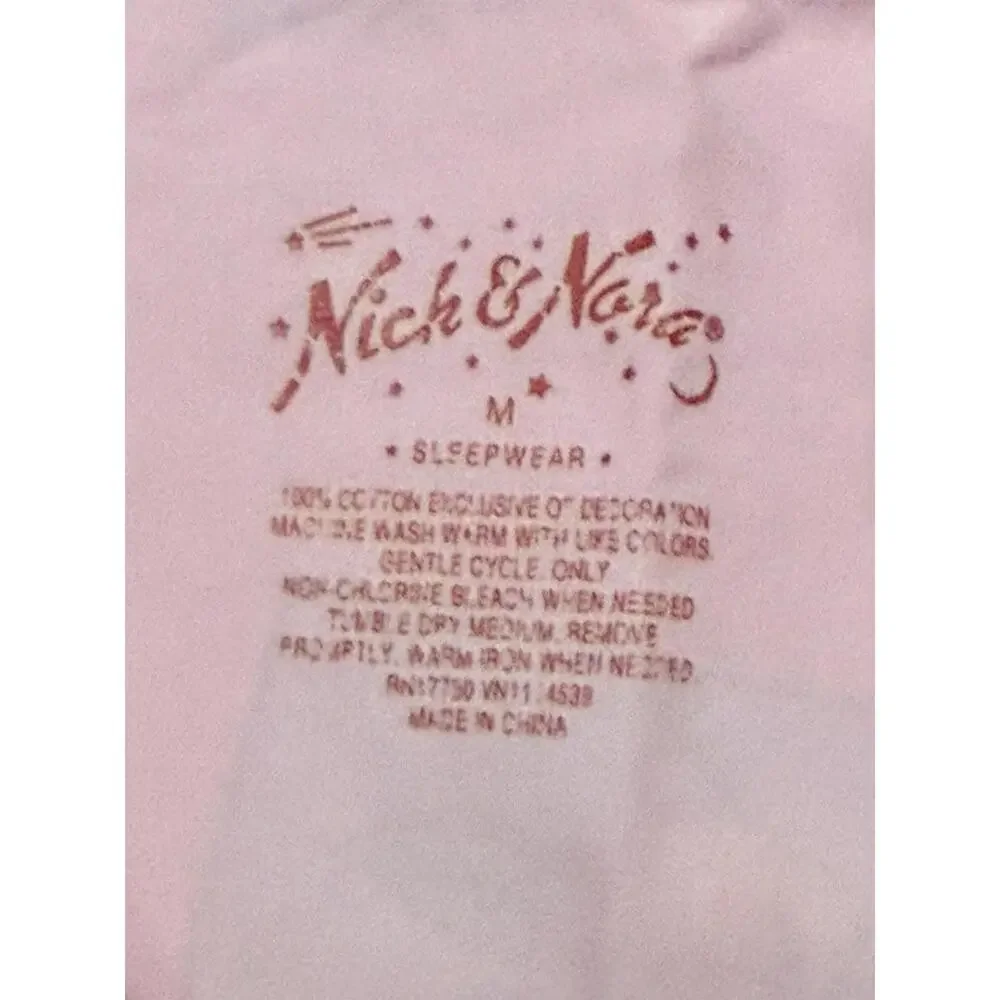 Nick & Nora Women Medium Cotton Pajama Top Shirt Fruit Print Button Up Sleepwear - Picture 4 of 9